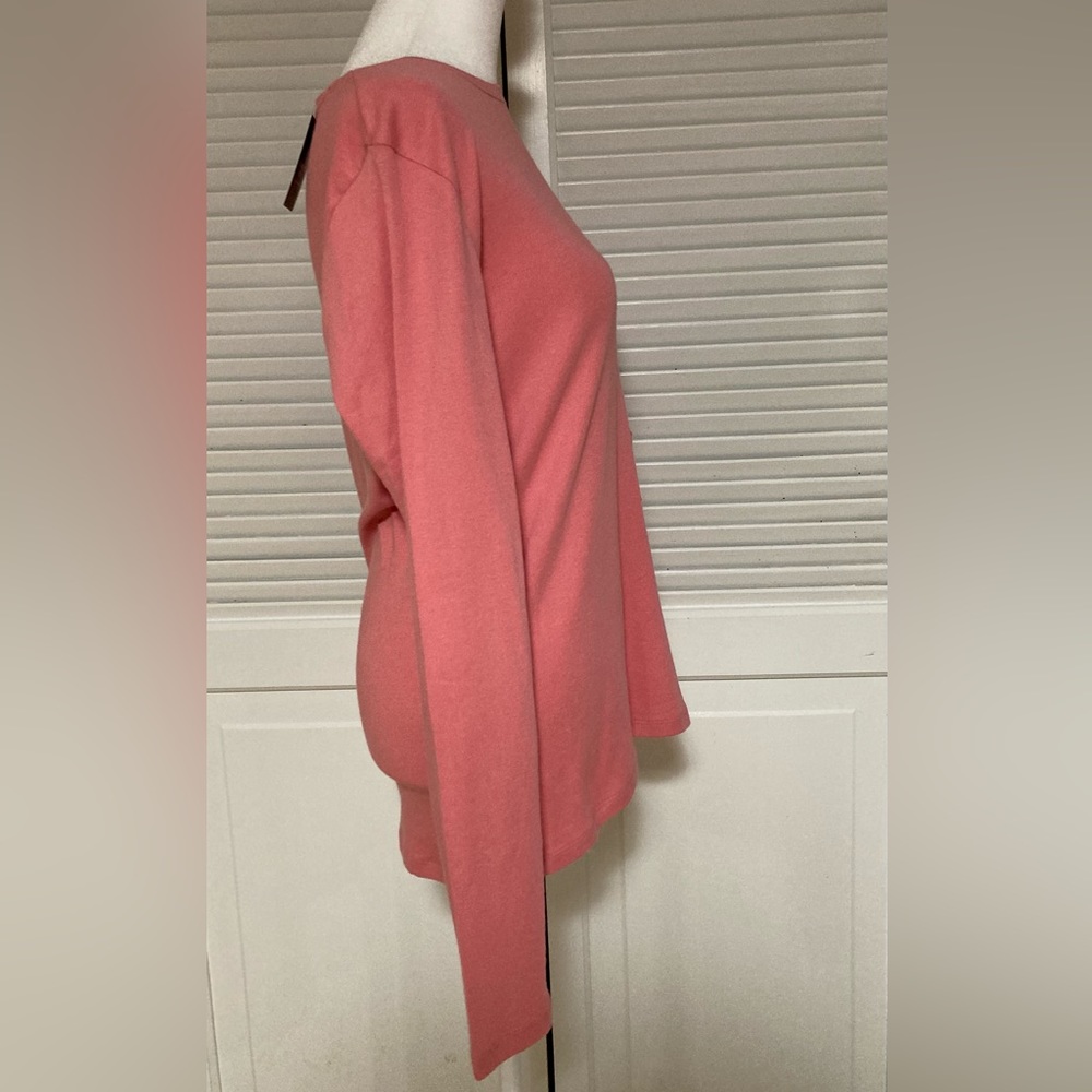 NWT Member’s Mark Long Sleeve Pink Crewneck Tee Size Medium - Picture 4 of 10